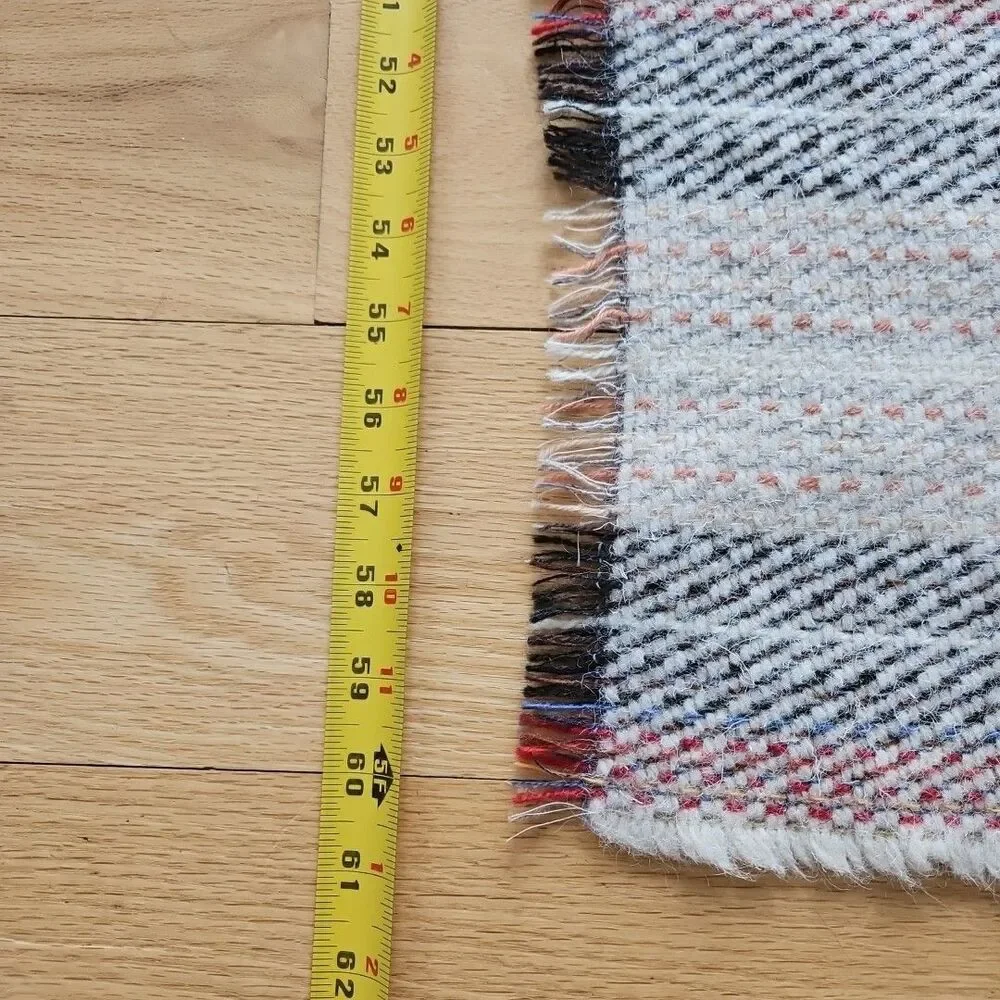 National Trust Ltd. Recycled Wool Blanket Throw Picnic Fringe Plaid 47